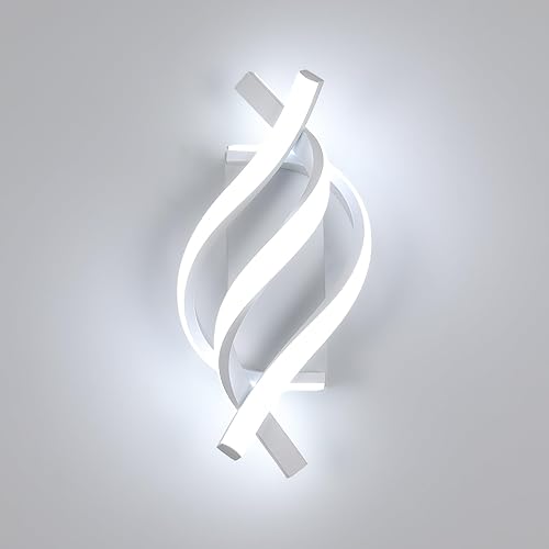 Moderno aplique de pared LED de 21 W, apliques de pared para interiores, blanco frío, 6500 K, diseño en espiral, lámpara LED para dormitorio,