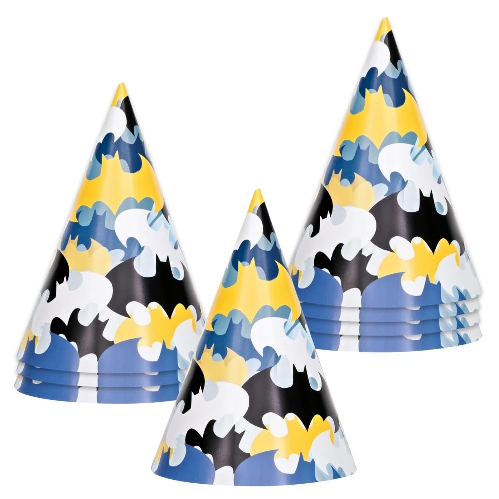 Unique Party 77521 Batman Party Hats, Pack of 8