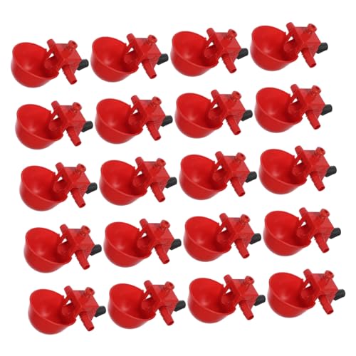 FUTUREORYY 20 Pezzi Abbeveratoi Automatici Regolabili per Piccioni e Quaglie Ciotole Rosse in Materiale Durevole per Allevamenti Avicoli Colore Casuale