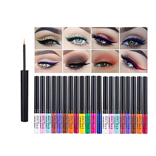 LiulingWSH Matte Liquid Eyeliner,12 Colors Long Lasting Waterproof Smudge Resistant Professional Bright-colored Eyeliner Pen Set Eye Liner Makeup