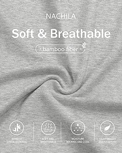 Nachila Women's Bamboo Nightgowns Long Sleeve Sleepwear V Neck Night Shirt Soft Sleep Dress Heather Grey M #TOP4