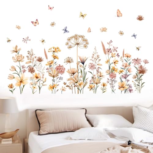 Vinilos decorativos Boho Floral para pared 44x27 in miniatura 2