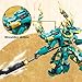 HIGH GODO Mech Robot Building Blocks Set for Adults, Cool Green Dragon Warrior Model Kit with Long Spear Toy Playset, 704 pcs Collectible Mythical Ninja Gifts for Teens Boys Ages 12+