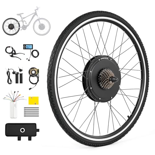 VIRIBUS Kit de Bicicleta Eléctrica 28'' 48V 1000W con Pantalla LCD para Rueda Trasera Kit de Conversión de Bicicleta Eléctrica de 5 Velocidades Kit de Motor de Bicicleta para Bicicleta de Montaña