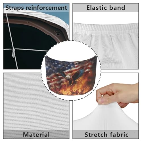 Image of Renewold Car Front Hood Cover Sedan SUV Small Truck Auto Hood Wrap Blanket Eagle American Flag Flame Fashion Automotive Exterior Accessories Xmas Indoor Outdoor Decor All Season