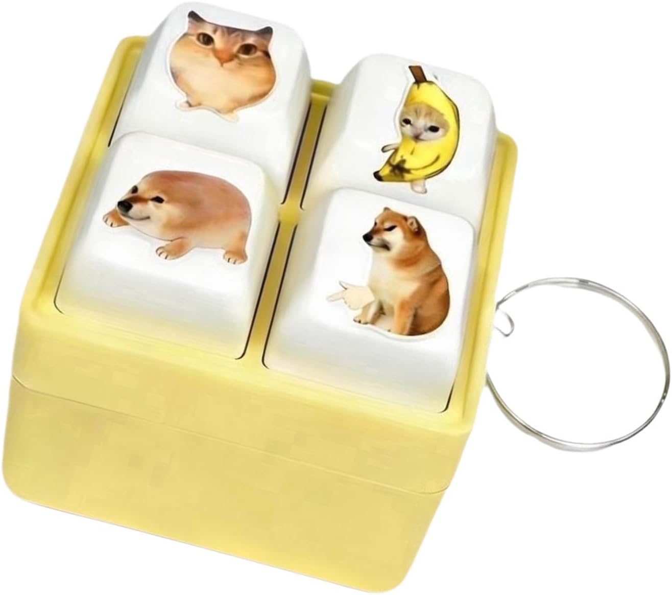4 Voice Keyboard Keychain With Funny Sound Effect For Offices Stress Relief And Prank Gifts