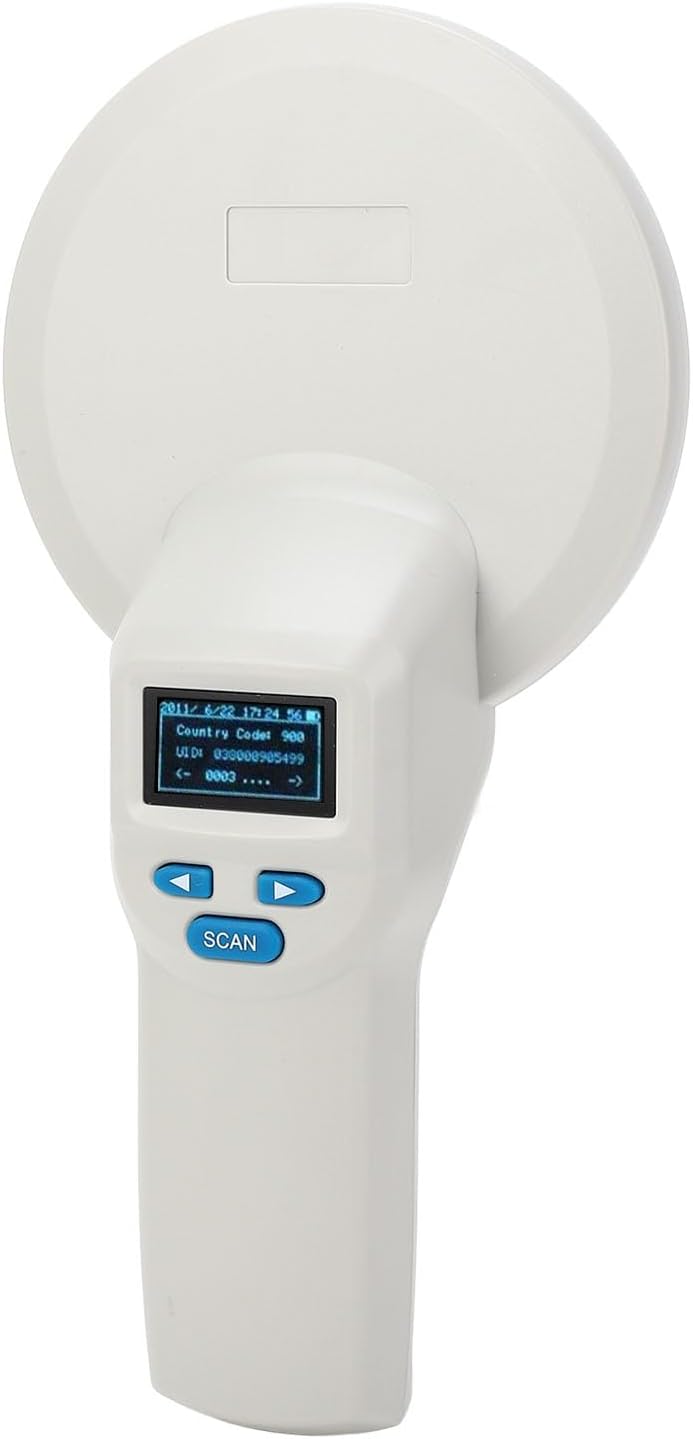 Asixxsix Pet Microchip Scanner, Portable Universal Animal Chip Reader with 20000 Records Storage USB Bluetooth Connectivity for Cat Dog Animal Management