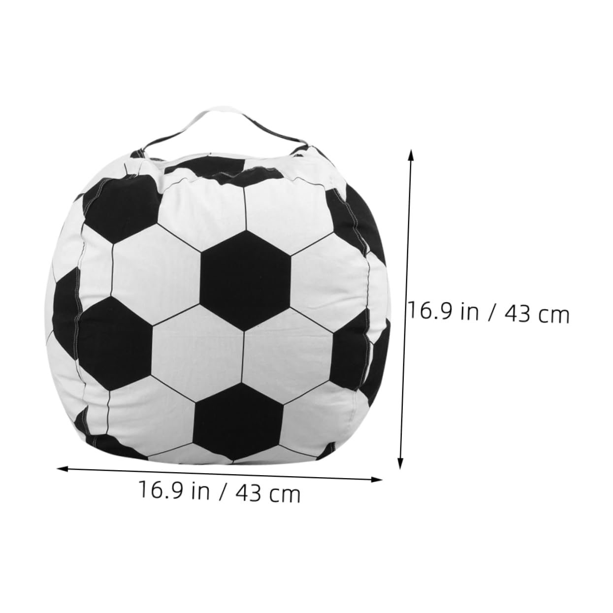 Ciieeo Fluffy Football Pillow Bean Bag Cover 2 Pack Stuffed Toy Storage Bag Soft Organizer for Kids' Room