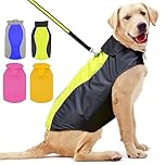 YFbrite Waterproof Dog Coat - Lightweight Pet Raincoat | Adjustable Warm Jacket | Dog Cloth for All Breeds Sizes (Green, Small)