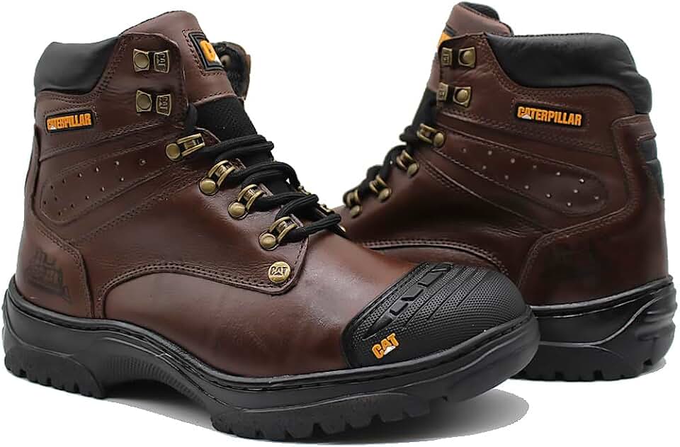 Bota Coturno em Couro Legítimo e Biqueira