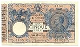 5 lire 1956 delfino Banconota da 5 Lire Cartamoneta.com 5 Lire Biglietto di Stato Vittorio Emanuele III Floreale 14/10/1917 BB/SPL 24710/I