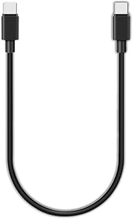 كابل بيانات ريجرسي بشدة تيار 2.4 امبير لشحن الموبايلات من شاحن باور بانك USB إلى نوع سي متوافق مع آيفون وسامسونج وأوبو وفيفو وشاومي وريلمي وريدمي وهواوي وهونر وانفينيكس، 30 سم، (نوع سي الى سي، أسود)