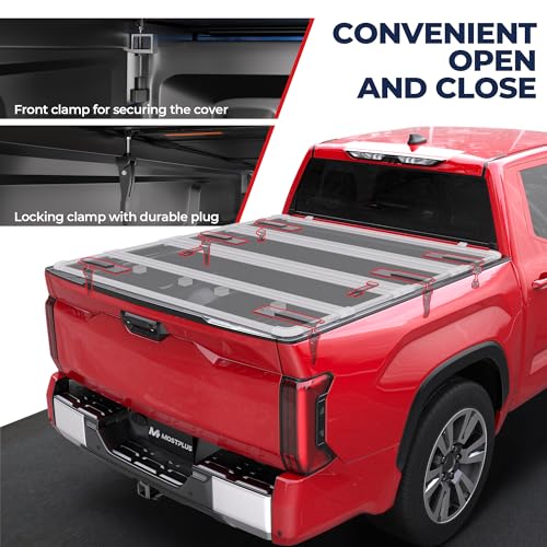Image of MOSTPLUS 5FT 2WD /4WD Low-Profile Quad-Fold Hard Truck Bed Tonneau Cover Compatible for Toyota Tacoma 2016-2026 Bed Cover 60Inch