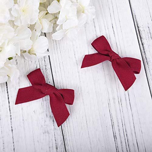 Deeka 2 Pack Hair Clip Hair Bows Fringe Clip For Little Girls - Solid Apple Red #TOP1