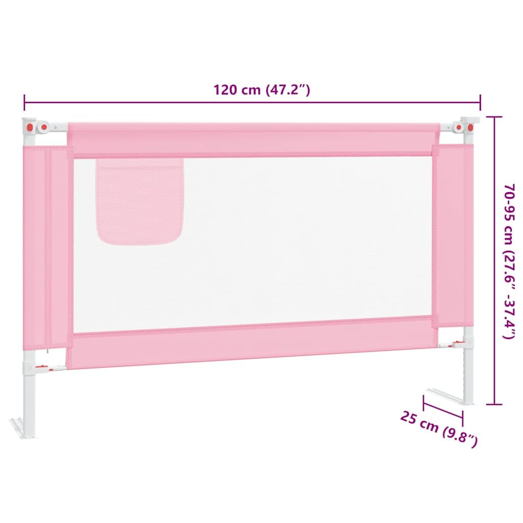 Generisch Kleinkind-Bettschutzgitter Rosa 120x25 cm Stoff,Baby & Kleinkind,Babysicherheit,Baby-Bettschutzgitter-10200