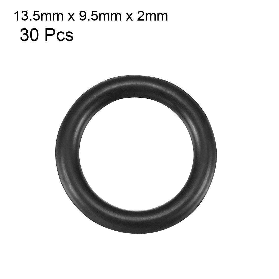 Uxcell Nitrile Rubber O-Rings 13.5mm OD 9.5mm ID 2mm Width - Pack Of 30 Seals