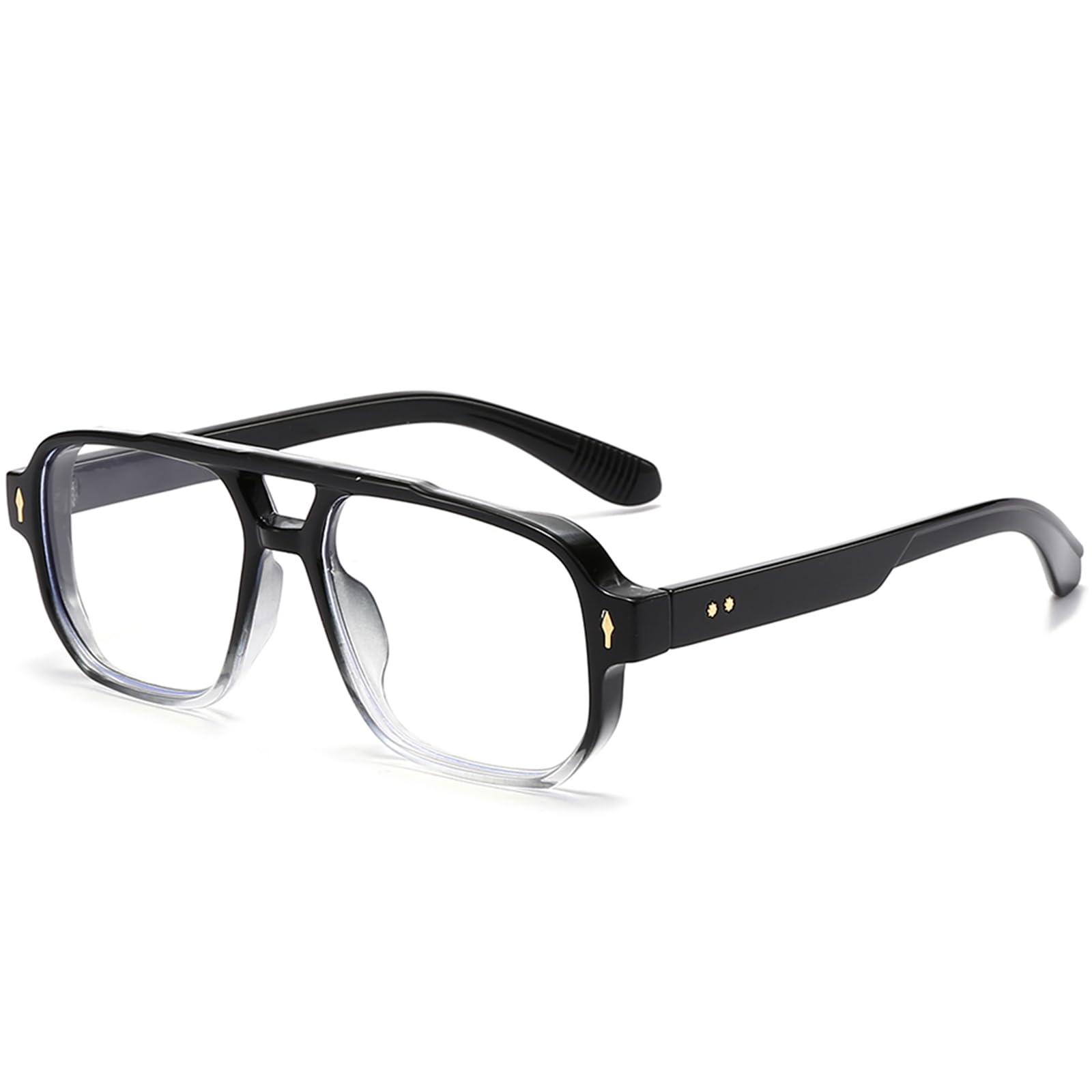 PORADAY Blue Light Blocking Glasses for Women Men 70s Retro Square Aviator Eyeglasses Rectangle Computer Eyewear