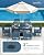 SERWALL Patio Dining Set for 6, Outdoor Dining Sets for 6 Person with 1 Umbrella Hole Cut-Out Rectangular Table and 6 Chairs, HDPE Dining Sets for Garden, Backyard, Poolside, Blue