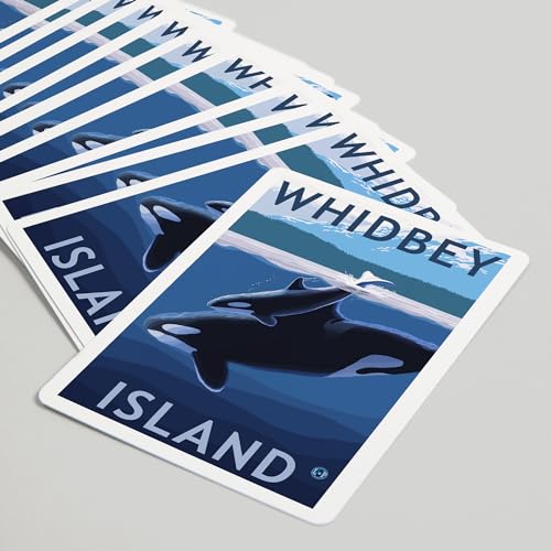 Baraja de 52 cartas tamaño póker Orca y Cría miniatura 5