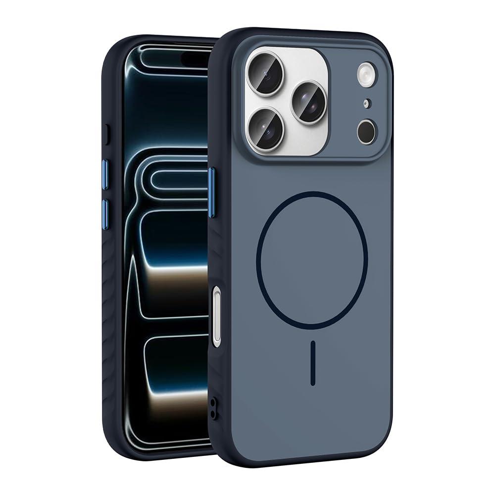 Zore Apple ile uyumlu iPhone 17 Pro Kılıf M-safe Şarj Özellikli Zore Tea Kapak Lacivert
