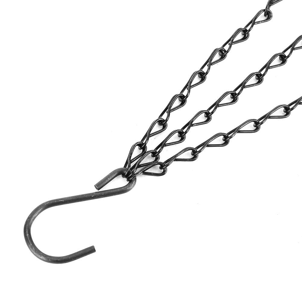 Confezione da 2 ganci in metallo da 6 per mangiatoie per uccelli, fioriere, lanterne, campanelli eolici (nero