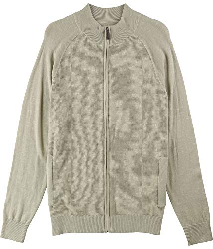 Club Room Mens Textured Cardigan Sweater, Beige, Small