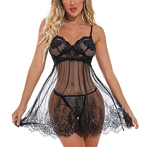 Robe de nuit sexy en dentelle : l'ensemble transparent qui sublime les courbes