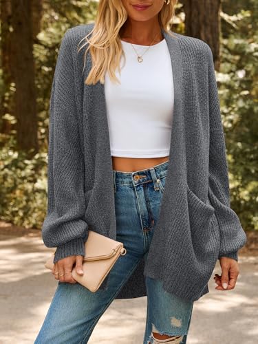 Image of LILLUSORY Womens Oversized Cardigans Soft Knit Cardigan Sweater with Pockets