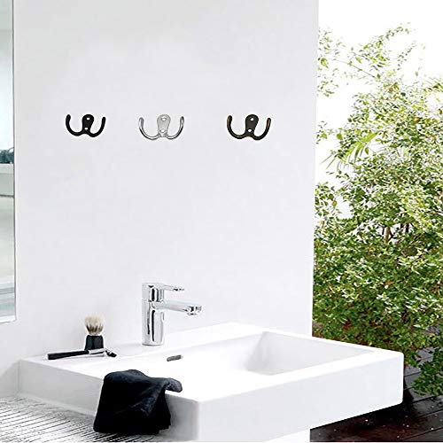 Hys winkel 8 stuks dubbele prong gewaad haken dubbele kaphaken metalen kapstokken met schroeven voor keuken badkamer… - Image 5