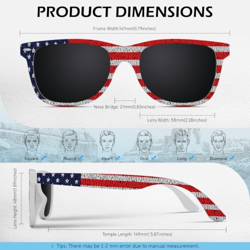 Image of Sunier Polarized Sunglasses for Men and Women, Retro Square Matte Finish UV400 Protection Shades for Driving, Fishing