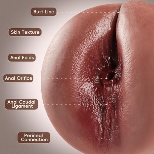 Image of Anal Male Masturbator Realistic Pocket Pussy Vagina Butt Textured with 7.5in Depth Soft and Tighten Anus Fleshy Texture, Penis Training Masturbators Sex Machine Ass Toy for Men (Brown)