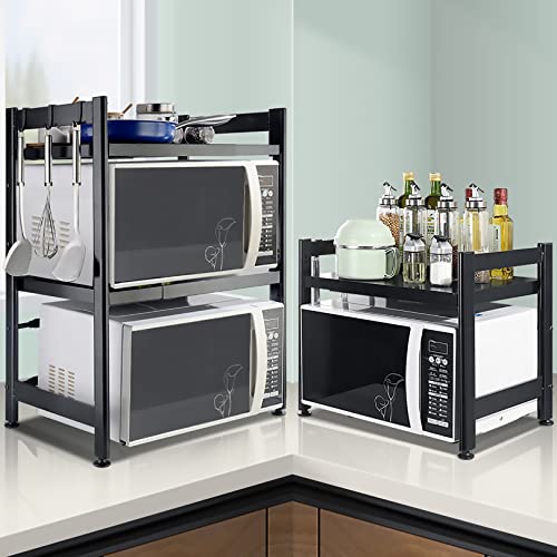 Support de cuisine pour four à micro-ondes rétractable et réglable pour comptoir - 8