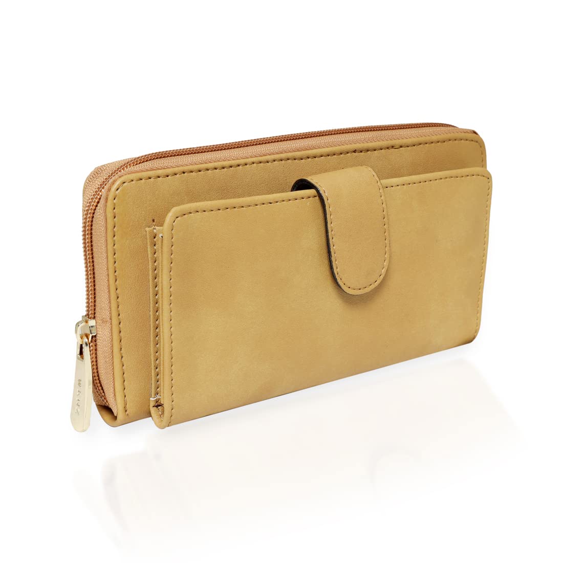Faux Leather Blue Women's Classic Wallet (Light Brown)-image-19