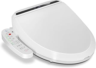 Bidet Toilet Seat Electric Warm Water Bidet with Warm Air Drying, Heated Seat Bidet with Self-cleaning Nozzle Temperature Adjustable White Toilet Seat
