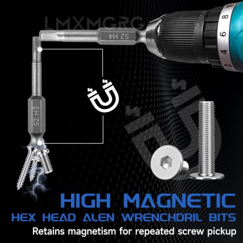 Image of 11PCS Hex Head Allen Wrench Drill Bit Set,Metric Hex Bit Set,1 /4 Inch Square Shank Impact CNC Machined Screwdriver Bits(50mm)