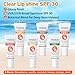 VISRIE SPF 30 Lip Sunscreen, SPF Lip Balm Bulk 6 Pack, Moisturizing Sunscreen Lip Balm with Vitamin E and Shea Butter, Non-Sticky SPF Lip Gloss for All Skin Tones-Clear