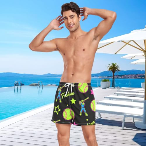 Pantalones cortos de secado rápido verde y negro para hombre 3
