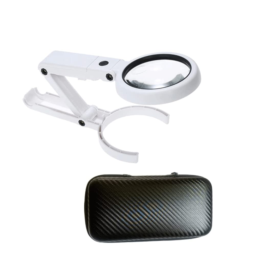 Rieort Lente Ingrandimento Lente d'Ingrandimento con Luce a LED Pieghevole Portatile 5X 11x Lente d'Ingrandimento Portatile per la Lettura di Libri di giornali più Chiaro