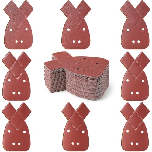 70 fogli abrasivi, triangoli fogli di levigatura, 40/60/80/120/180/240/320/400, 8 grani diversi, dal grossolano alla fine, carta abrasiva per Black and Decker Detail Palm Sander