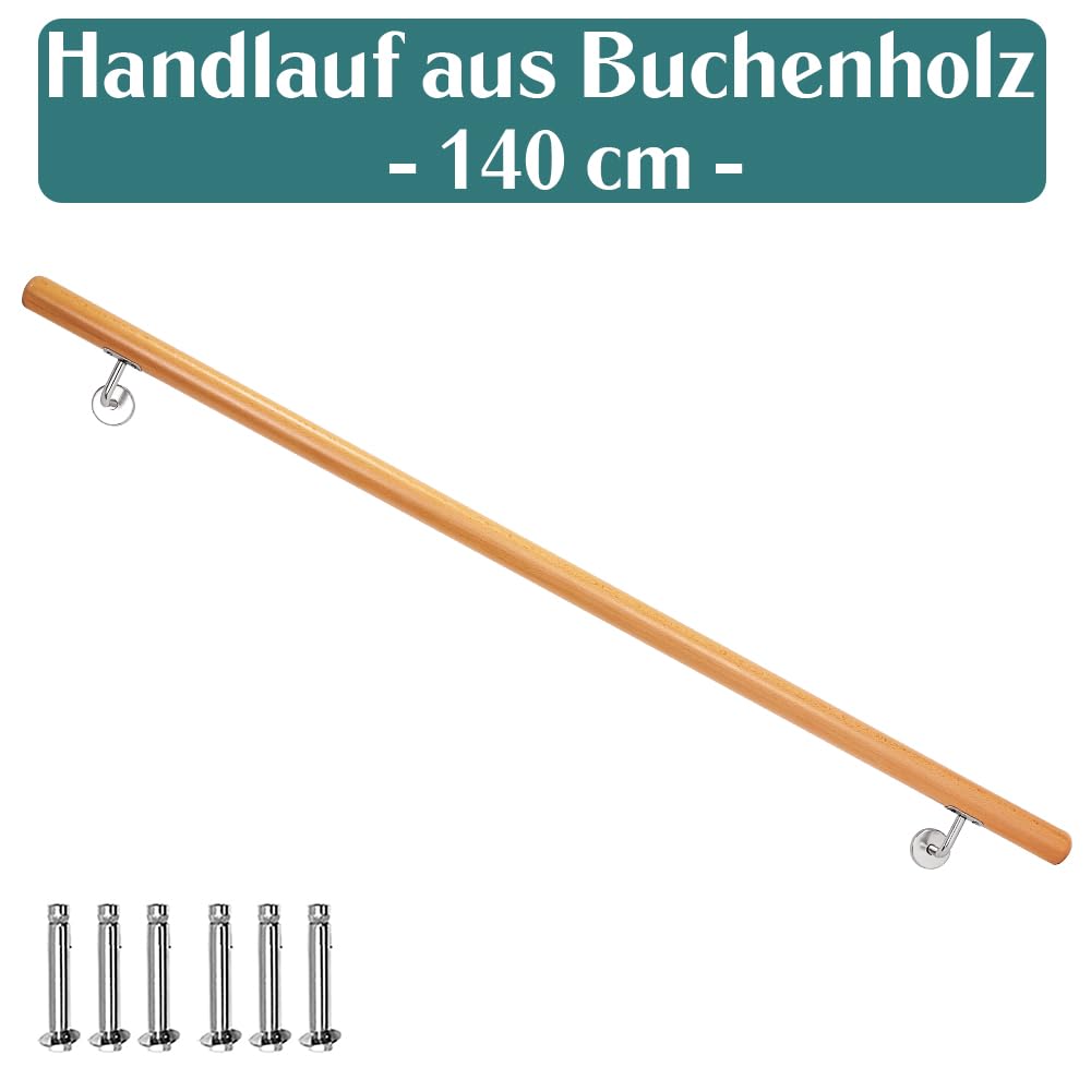 Buche Holz Handlauf Treppengeländer Geländer für Treppe Wandhandlauf V2Aox