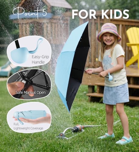 Image of LILAC Mini Travel Umbrella for Rain - 43 inch Large Coverage Small Compact Umbrella, Reinforced Strong Frame, Lightweight Portable Parasol with UPF 100+ UV Protection, Gifts for Adults, Seniors & Students