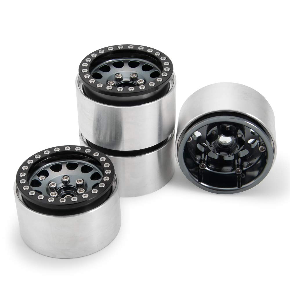 RCLions Felgi ze stopu aluminium 1.9 Beadlock 35 mm do samochodów gąsienicowych TRX4, SCX10, D90 1/10 - opakowanie 4 szt