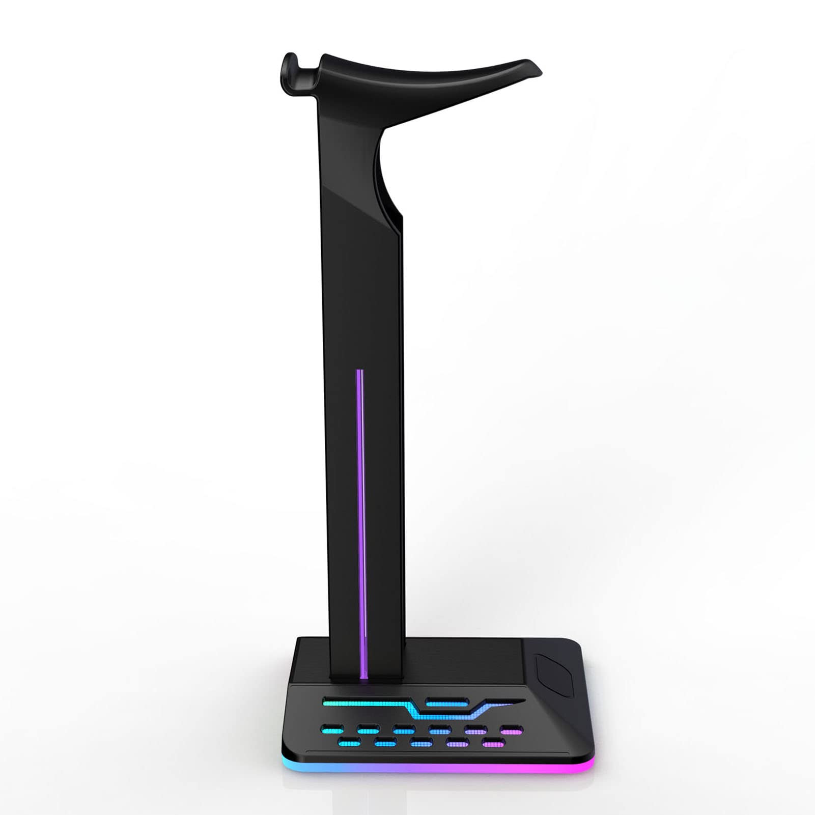 Elprico Support de Casque RGB, 2 Ports USB Support de Casque de Jeu Multifonction Support de Casque de Jeu Support D'affichage Support de Suspension Compatible avec Toutes Les Tailles de Casques