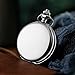 BOSHIYA Men's Hollow Quartz Pocket Watch Classic Arabic Digital Luminous dial & Date Pocket Watch with Chain Christmas Graduation Birthday Gift (Smooth Silver 74)