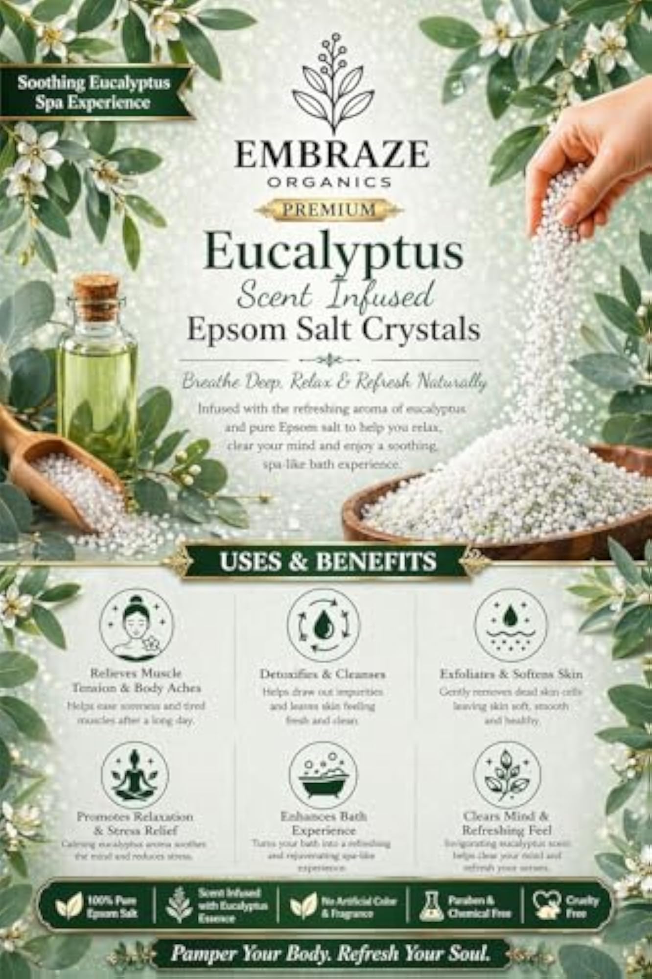 Epsom Salt Combo Pack with Lemon & Eucalyptus Fragrance