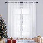 OVZME Sheer Curtains 84 inches Long 2 Panels Set, Living Room/Bedroom, Rod Pocket Voile White Sheer Curtain Drapes, Airy Lightweight Window Treatments, Each 42W x 84L