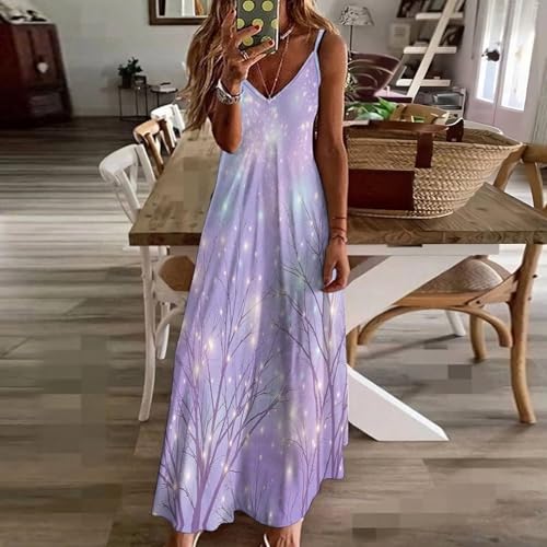 Robe maxi imprimée étoiles forêt coupe ample fluide grande taille
