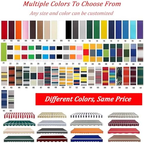 Retractable Patio Awning - 8x7ft Dark Grey Waterproof Outdoor Sun Shade with UV Protection for Garden & Deck - Manual Operation Ideal for Sunlight Blockage