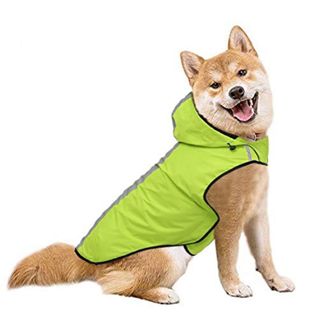 Impermeabile per Animali Domestici Abbigliamento per Animali Domestici Tessuto Impermeabile Riflettente di Sicurezza Abbigliamento per Cuccioli,Verde,XXXL