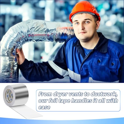 Image of Oleitodh 3 Pack Aluminum Foil Tape Bulk - 4 Inch x 55 Yards - 2.7mil Heavy Duty Metal Duct Tape, Aluminum HVAC Tape for Sealing & Patching, Air Ducts, Insulation Metal Repair, Professional Grade
